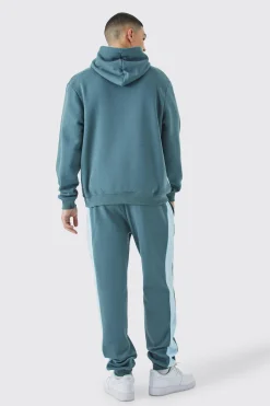 Man Signature Colour Block Hooded Tracksuit | BoohooMAN UK