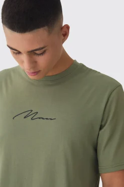 Man Signature Crew Neck Basic T-shirt | BoohooMAN UK