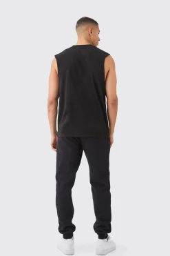 Man Signature Drop Armhole Tank | BoohooMAN UK