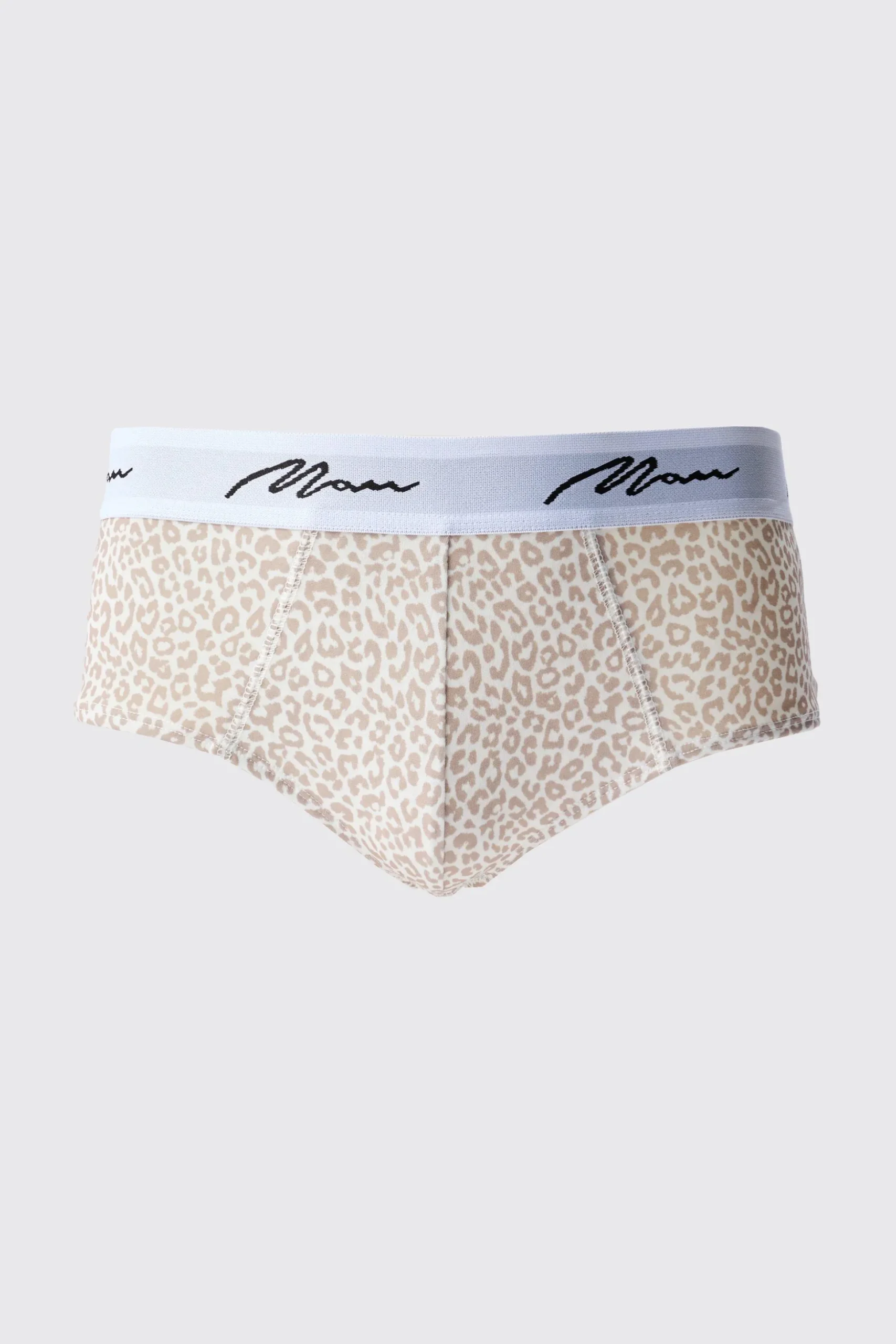 Man Signature Leopard Printed Briefs | BoohooMAN UK