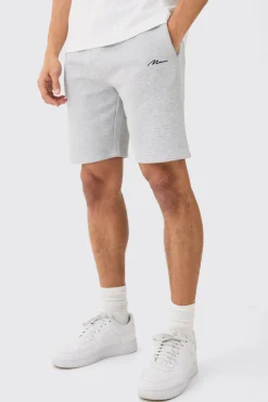 Man Signature Loose Fit Mid Length Shorts | BoohooMAN UK