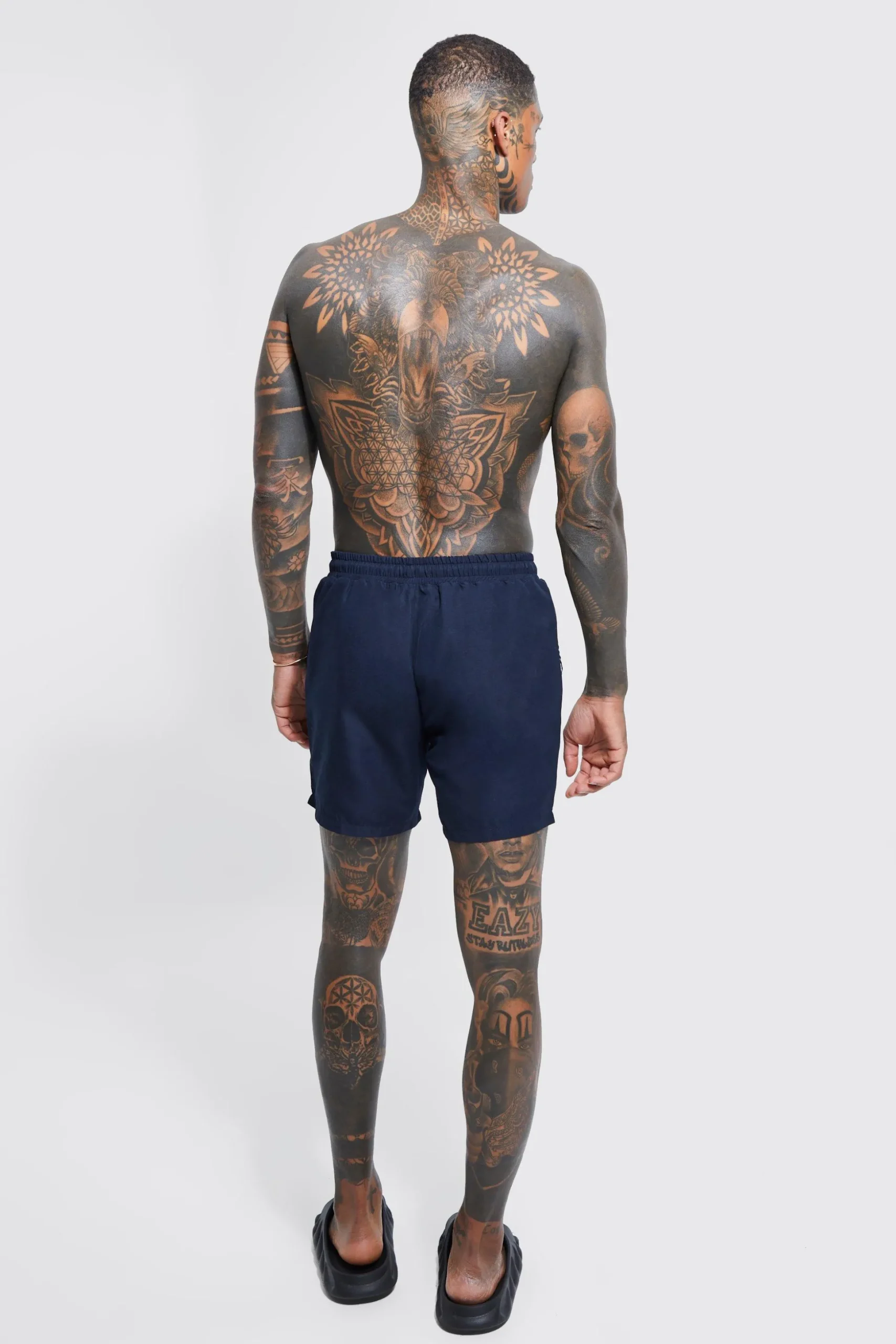 Man Signature Mid Length Swim Shorts | BoohooMAN UK