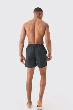 Man Signature Mid Length 2 Pack Swim Short | BoohooMAN UK