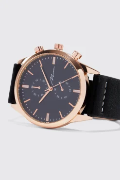 Man Signature Minimalist Faux Leather Watch | BoohooMAN UK