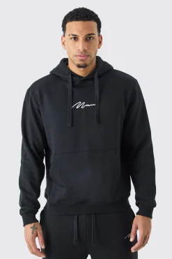 Man Signature Over The Head Hoodie | BoohooMAN UK