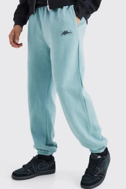 Man Signature Overdyed Regular Joggers | BoohooMAN UK