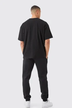 Man Signature Oversized Basic Extended Neck T-shirt | BoohooMAN UK