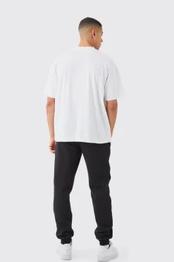 Man Signature Oversized Basic Extended Neck T-shirt | BoohooMAN UK