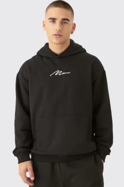 Man Signature Oversized Over The Head Hoodie | BoohooMAN UK