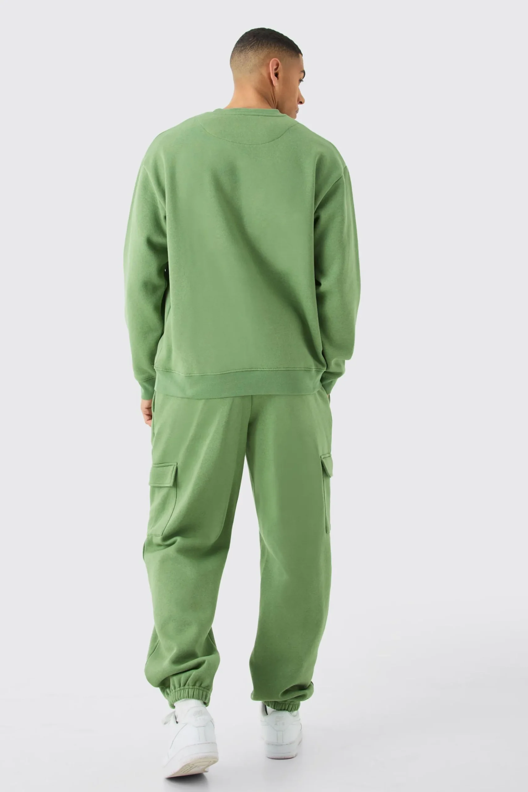 Man Signature Oversized Sweatshirt Cargo Tracksuit | BoohooMAN UK