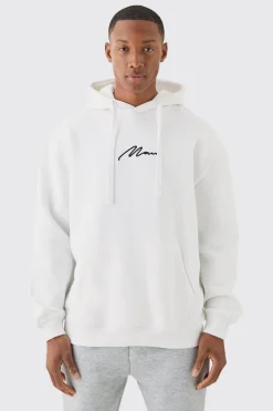 Man Signature Overszied Over The Head Hoodie | BoohooMAN UK