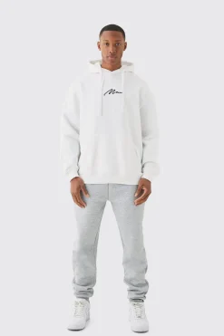 Man Signature Overszied Over The Head Hoodie | BoohooMAN UK