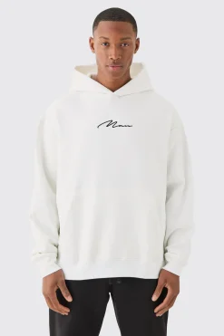 Man Signature Overszied Over The Head Hoodie | BoohooMAN UK