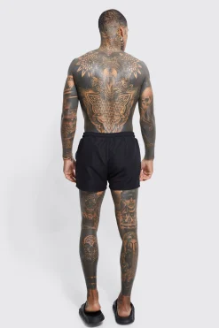 Man Signature Short Length Swim Shorts | BoohooMAN UK