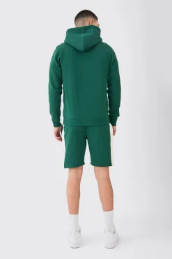 Man Signature Slim Zip Through Colour Block Short Tracksuit | BoohooMAN UK