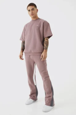 Man Signature Tiger Half Sleeve Gusset Tracksuit | BoohooMAN UK