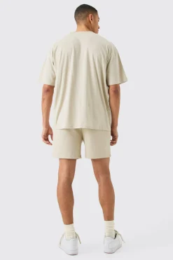 Man Signature T-shirt And Loose Short Set | BoohooMAN UK