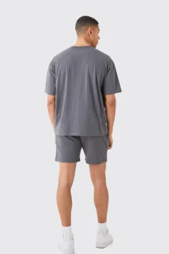 Man Signature T-shirt And Loose Short Set | BoohooMAN UK