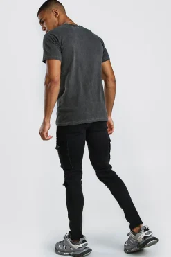 MAN Signature Washed T-Shirt | BoohooMAN UK