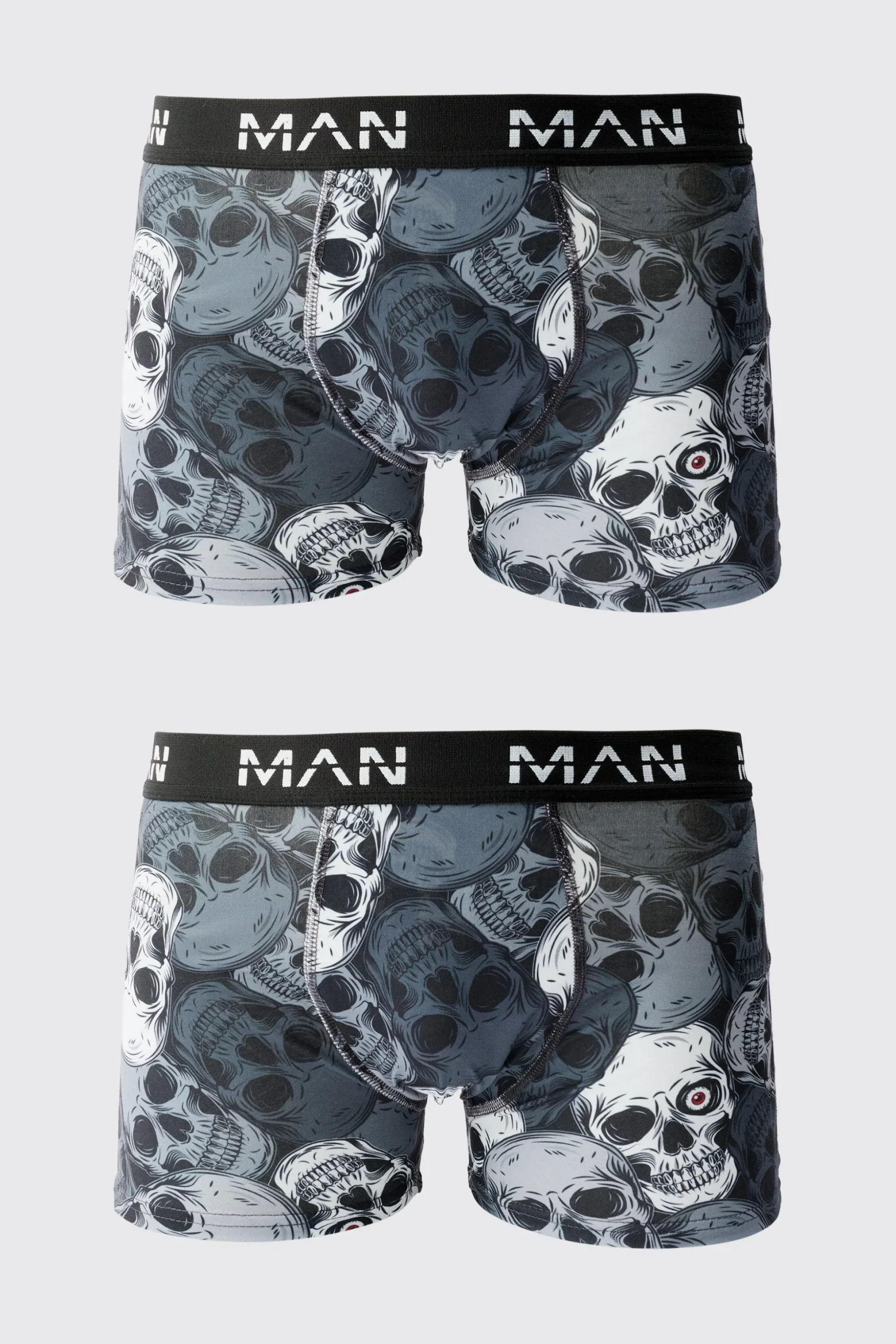 Man Skull Printed Boxers | BoohooMAN UK
