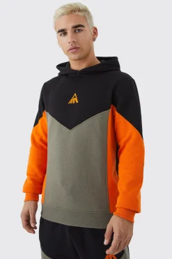 Man Slim Fit Colour Block Hoodie | BoohooMAN UK