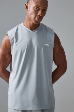 Man Sport V Neck Performance Reg Fit Tank | BoohooMAN UK