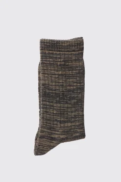 Man Textured Socks In Black | BoohooMAN UK