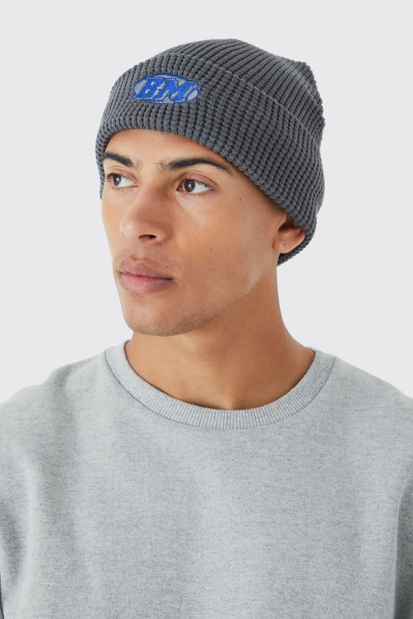 Man Waffle Beanie | BoohooMAN UK