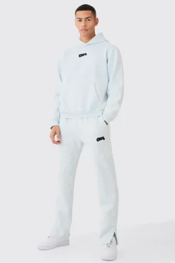 Man Washed Hooded Tracksuit | BoohooMAN UK