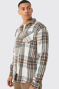Manifest Back Print Check Shirt | BoohooMAN UK