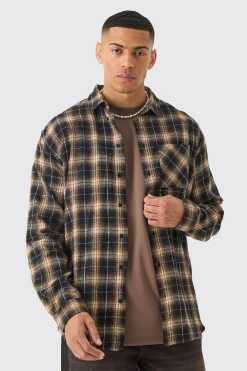 Manifest Back Print Check Shirt | BoohooMAN UK