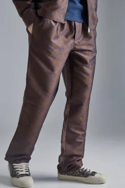 Marl Fabric Interest Straight Trouser | BoohooMAN UK