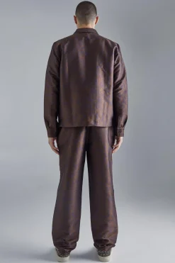 Marl Fabric Interest Straight Trouser | BoohooMAN UK