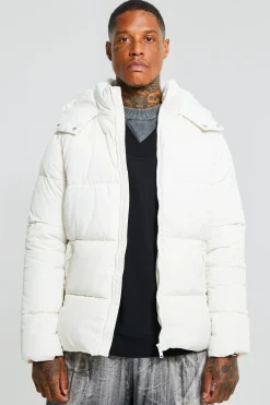 Matt Panel Puffer Jacket | BoohooMAN UK