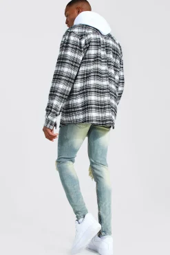 Mens Skinny Stretch Rip And Repair Biker Jeans | BoohooMAN UK