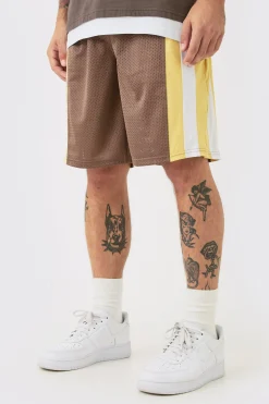 Mesh Colour Block Basketball Shorts | BoohooMAN UK