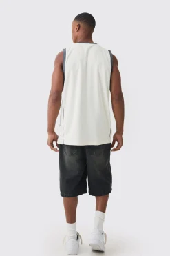 Mesh High Build Print Mesh Vest | BoohooMAN UK