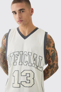 Mesh High Build Print Mesh Vest | BoohooMAN UK