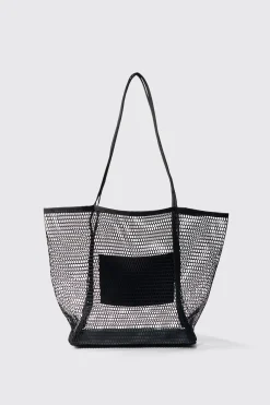Mesh Shopper Tote | BoohooMAN UK