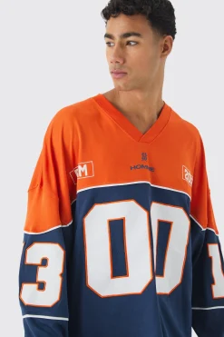 Mesh Varsity Hockey Jersey Top | BoohooMAN UK