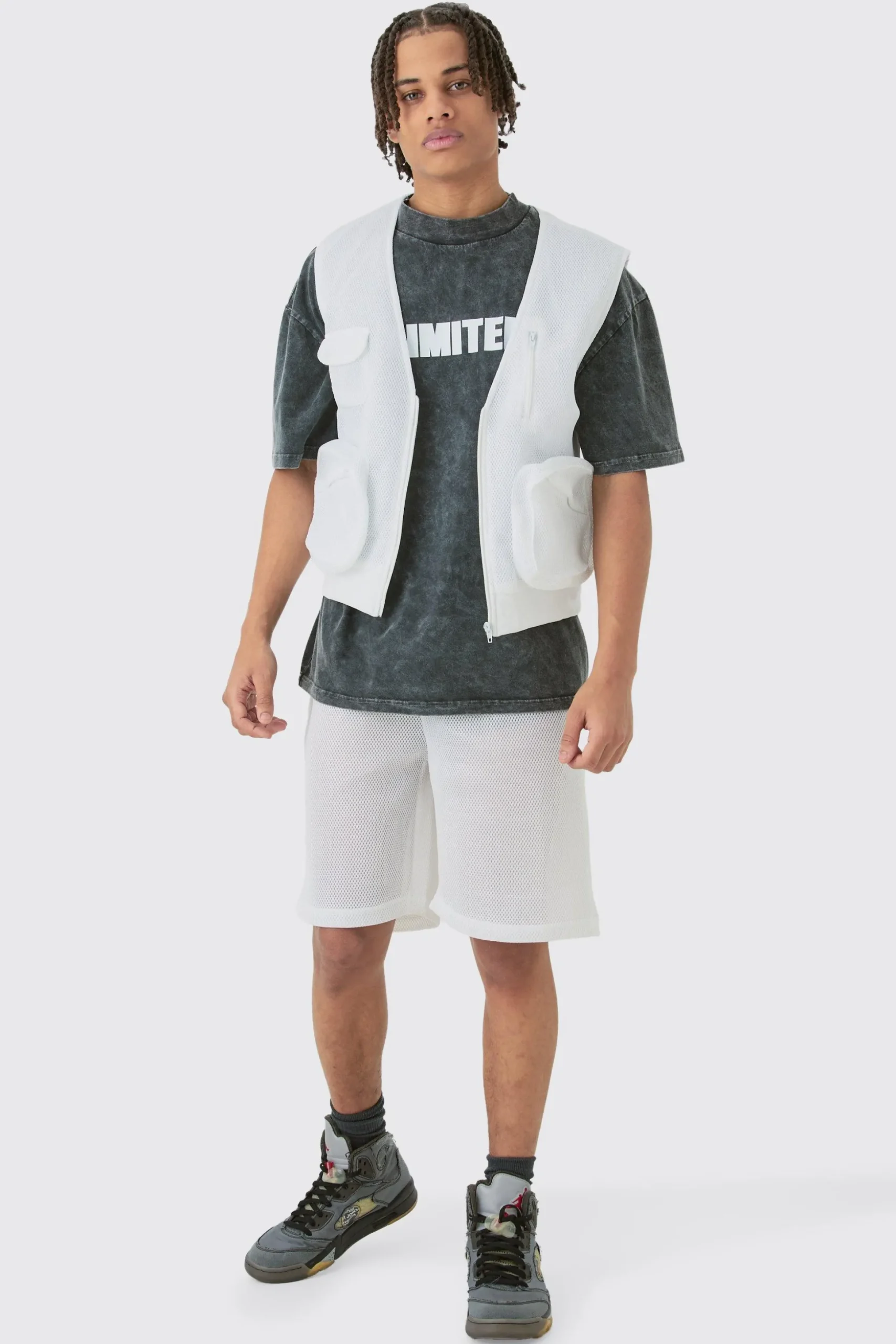 Mesh Vest & Short Set | BoohooMAN UK