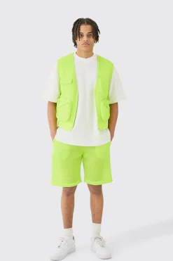 Mesh Vest & Short Set | BoohooMAN UK