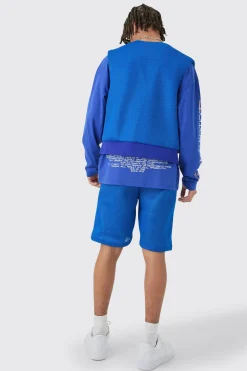 Mesh Vest & Short Set | BoohooMAN UK