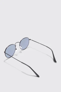 Metal Round Sunglasses | BoohooMAN UK