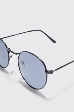 Metal Round Sunglasses | BoohooMAN UK