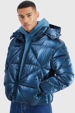 Metallic Boxy Quilted Puffer | BoohooMAN UK