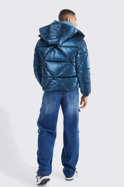 Metallic Boxy Quilted Puffer | BoohooMAN UK