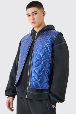 Metallic Quilted Gilet | BoohooMAN UK