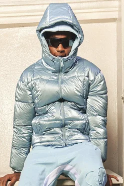 Metallic Square Quilted Puffer | BoohooMAN UK