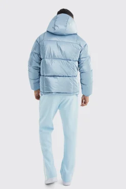 Metallic Square Quilted Puffer | BoohooMAN UK